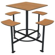 Table bancs haute MOKA 1.41 m bois/métal - Buton Design