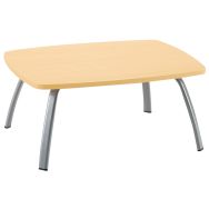 Table basse Ainhoa 80x60cm piet. alu plateau chêne