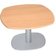 Table basse Line carr&eacute;e 60x60 cm H&ecirc;tre/Alu