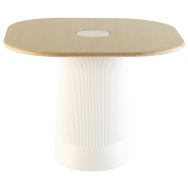 Table basse Mahaia carrée 60x60 cm pied polyéthylène recyclé - Sokoa