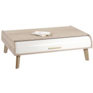 Table basse Vintage coloris Chêne/Blanc - Simmob
