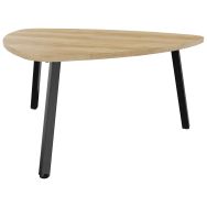 Table basse berlingot Alto 70 x 70 cm pied Noir/Chêne vieilli