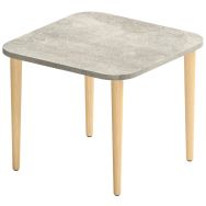 Table basse carrée Melbourne pieds bois - Quadrifoglio