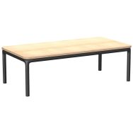 Table basse fixe Lotua 60 x 120 cm Chêne blanchi/noir