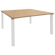 Table carrée Lounge 140x140 cm chêne clair/blanc