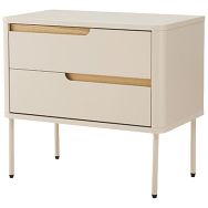 Table de chevet 2 tiroirs Bergen Collection beige-Somcasa