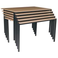 Table de réunion Agora empilable 120 x 80 cm coloris hêtre/anthracite