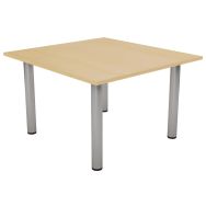 Table réunion Elga plateau mélaminé pied tube - MBA