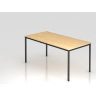 Table de réunion à pieds ronds-160x80cm-Érable-Noir