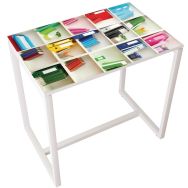 Table réunion haute 4 personnes coloris Décor - Manutan Expert