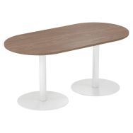 Table réunion hauteur 72 cm oblong Lila 2 pieds ese ronde - MBA