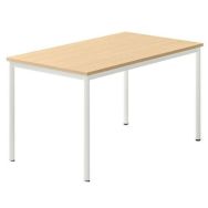 Table de réunion mobile plateau chêne/pied blanc - Quadrifoglio
