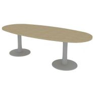 Table de réunion plateau ovale L.240 Chêne, 2 pieds