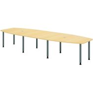 Table de réunion tonneau - 8 pieds graphite - 400x130cm - Hammerbacher