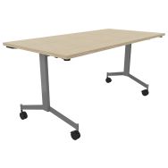 Table droite abattante Eureka 160x80 Alu/Chêne fil