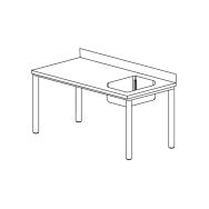 Table du chef gamme 600, bac à droite- TC1BD206/1