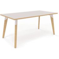 Table en plateau stratifié 160x80 cm H73,5cm blanc/blanc