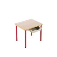 Table fixe Chloé plateau rectangulaire hêtre casier pieds - Mobidecor