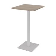 Table haute CLISSON carrée pied central 80 x 80 cm acacia/gris-Enond Mobilier