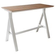 Table haute Leather 150 cm teck/alu - Proloisirs