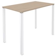 Table haute Lounge 4 pieds L140 x P60 x H105 coloris Chêne clair/Blanc