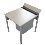 Table informatique Figura plateau mélaminé goulotte - Manutan Expert