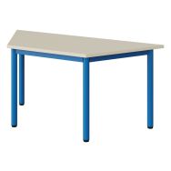 Table maternelle Atlas plateau mélaminé beige ABS trapèze T2 bleu