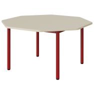 Table maternelle Atlas plateau stratifié beige chant ABS octo 120 cm T3 rouge