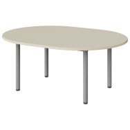 Table maternelle Atlas plateau stratifié beige chant ABS ovale 120x90 T1 gris