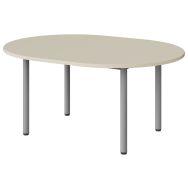 Table maternelle Atlas plateau stratifié beige chant ABS ovale 120x90 T2 gris