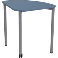 Table mobile Géométra 1/4 rond 60x60 cm mélaminé T6 Bleu