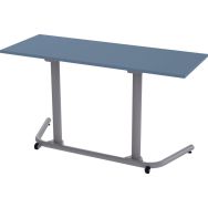 Table mobile Nomade plateau rabattable rectangulaire 130x50 cm stratifié T6 Bleu