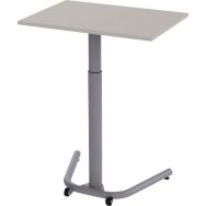 Table mobile réglable Up & Down rectangle 70x50 cm mélaminé H71 à 116 cm Gris