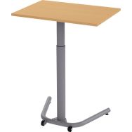 Table mobile réglable Up & Down rectangle 70x50 cm mélaminé H71 à 116 cm Hêtre