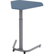 Table mobile réglable Up & Down trapèze 60 mélaminé H. 71 à 116 cm Bleu