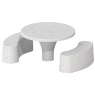 Table pique nique - 2 bancs SANEF - blanc sablé