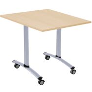 Table pliante Axe carrée 68x68 cm Erable/Alu