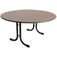 Table pliante Ideal Ø 150 piètement courbe plateau mélaminé Gris/Noir
