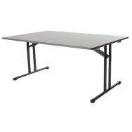 Table pliante Ideal piètement droit chant antichoc 180x80cm coloris gris/noir