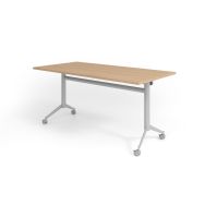 Table pliante mobile-160x80cm-Chêne-Argent
