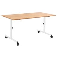 Table rabattable MIRE mobile réglable en hauteur stratifié hêtre 2112