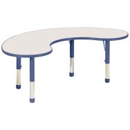 Table réglable Clémence 1/4 de lune 154 x 84 cm Bleu/blanc