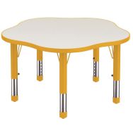 Table réglable Clémence Fleur Ø 90 cm Orange/blanc