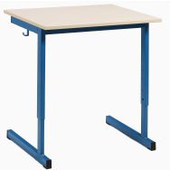 Table réglable Dico 130 x 50 cm chants alaisés - piétement bleu