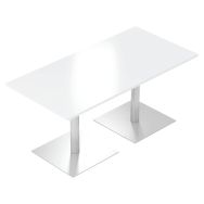 Table réunion Lila 2Pcar 180x80 cm blanc/alu