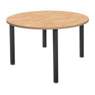 Table réunion Lounge 4 pieds Ø 100 cm chêne clair/carbone
