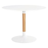 Table ronde fixe Mira diam. 120 cm blanc/naturel