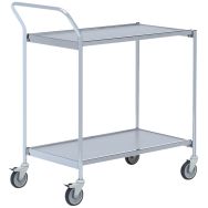 Table roulante grise 1 poignée - 2 plateaux gris 800x420mm -