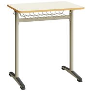 Table scolaire NAXEL avec casier T4 plat.beige/pièt.gris-Mirplay School