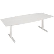 Table tonneau Oréa réglable en hauteur 200x100cm coloris Blanc/Blanc